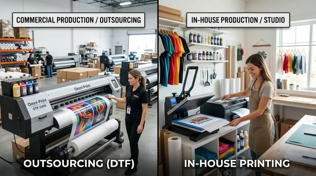 Outsourcing DTF vs. Printing In-House: A Real-World Cost Breakdown